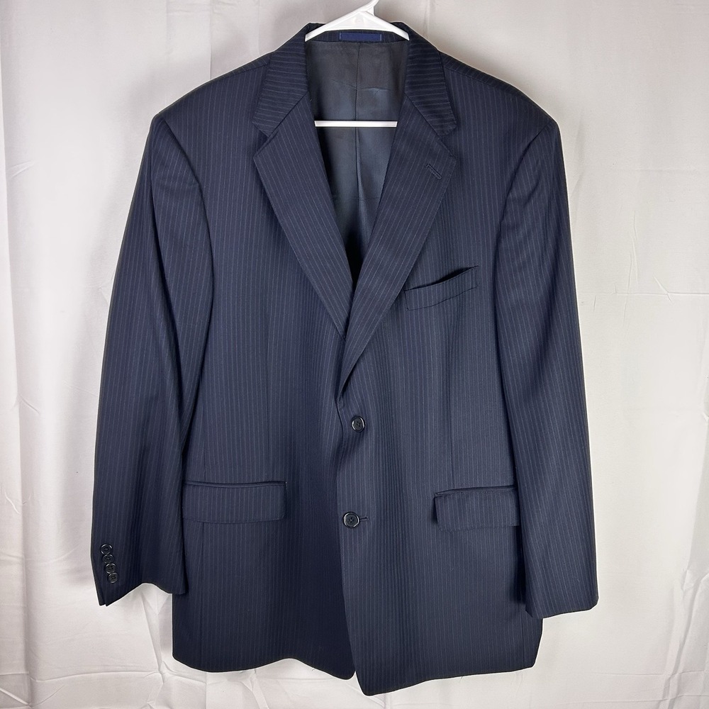 Daniel Cremieux Loro Piana Blue Pinstripe‎ Blazer Mens 46R Wool